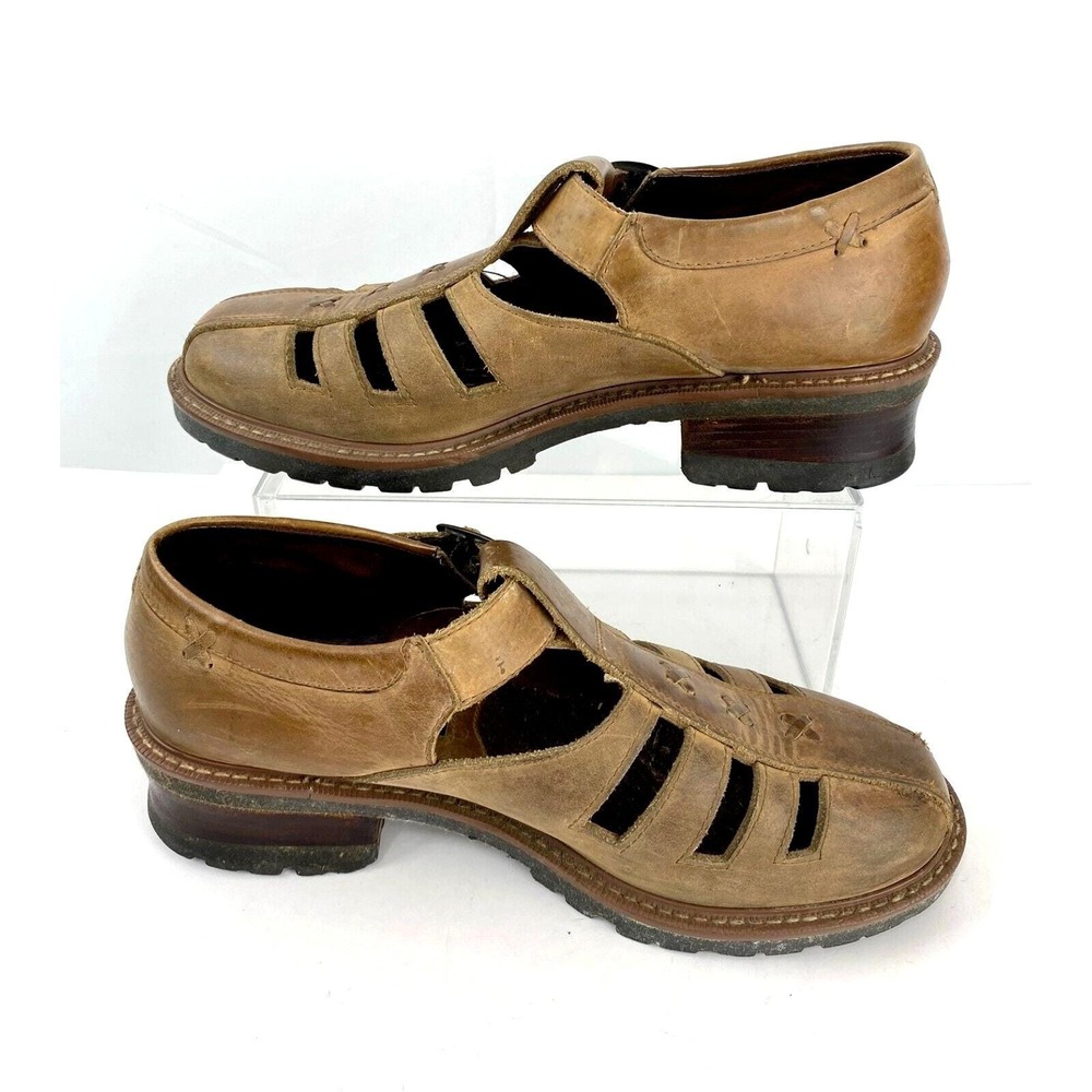 90s Skechers Nubuck Leather Loafers Womens 9.5 B Brown Flats Original Footwear - Picture 5 of 11